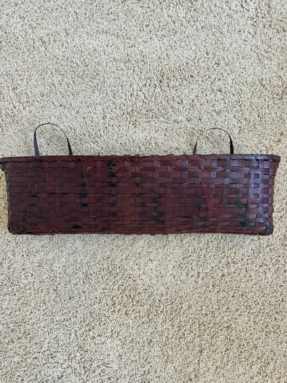 Woven Hanging Basket in Deep Burgundy